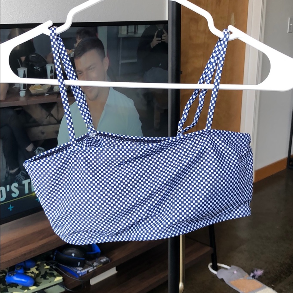 Blue & white checkered bikini